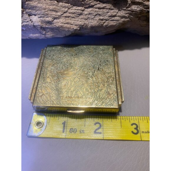 Vintage Collectible ONLY  Lancôme Paris Gold Compact Mirror Ornate Design - Picture 2 of 9